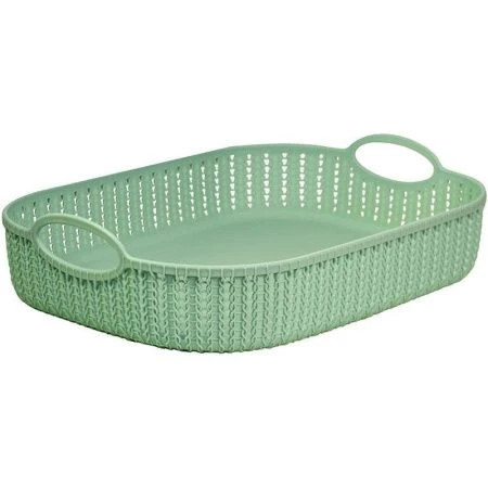 Лоток 80*240*310мм пластик ВЯЗАНИЕ Фисташковый (18)