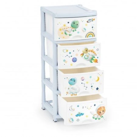 Комод детский 4-х секционный 48*38*74см пластик для мальчиков (1)