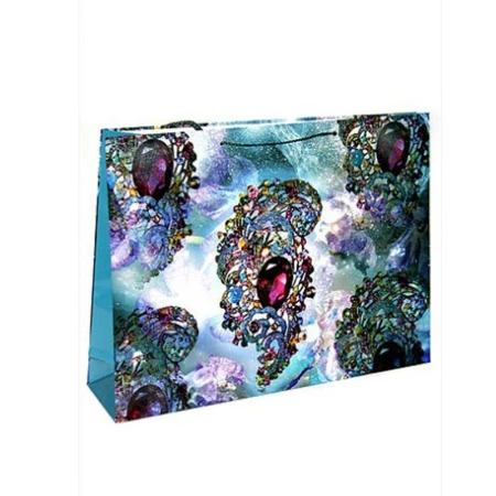 яяяПакет бумажный 45*33*10см горизонтальный Космический аметист (12/144)