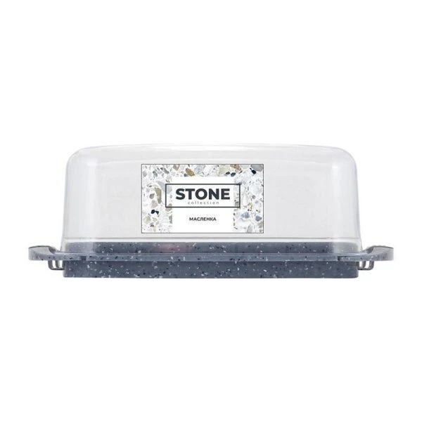Масленка 18*9,5*6,5см пластик Stone темный камень (30)