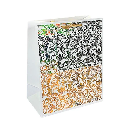 Пакет бумажный 26*32*15см вертикальный Листья золотые 18/5009 (12/144)