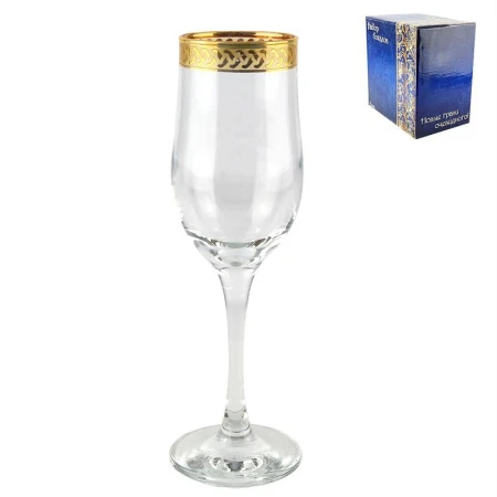 Бокалы для шампанского набор 6шт 200мл стекло КОСИЧКА