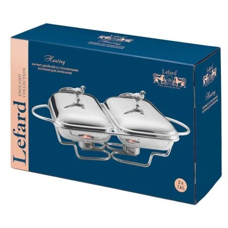 Мармит двойной 1,6/1,6л нерж.сталь/стекло ОХОТА (4)