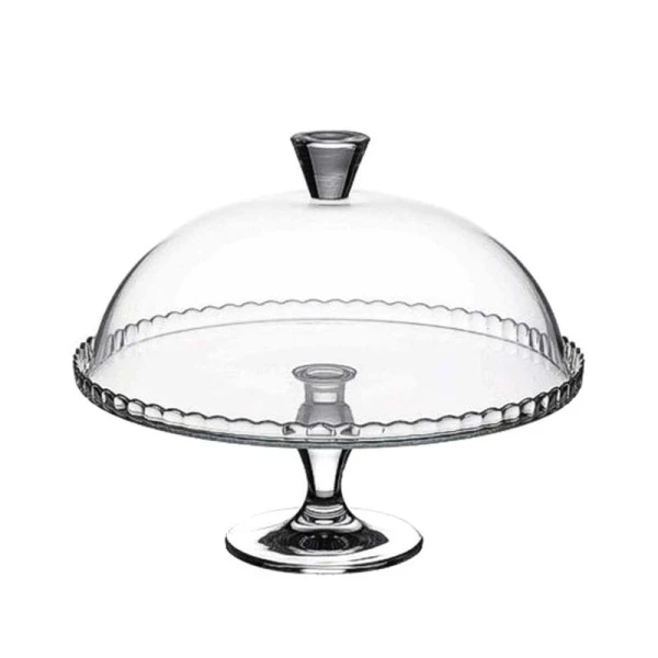 Подставка для торта d322мм стекло PATISSERIE с крышкой на ножке (1)