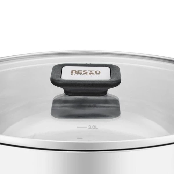 Набор кастрюль 3пр 1,6/3,2/6,2л нерж.сталь ANSER стекл.крышки 16/20/24см (4)