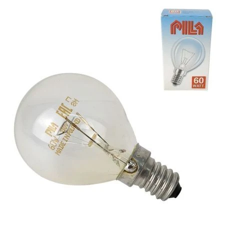 Лампа накаливания стекло PILA Р35 60W E14 230V шарик CL ВЫВОД