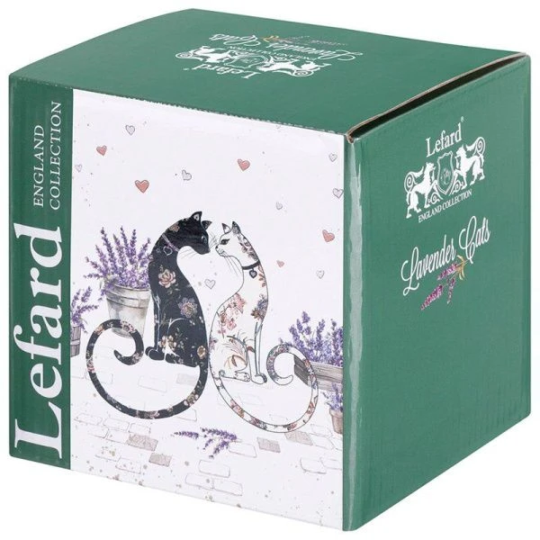 Кружка 330мл фарфор ЛАВАНДОВЫЕ КОТЫ (24)