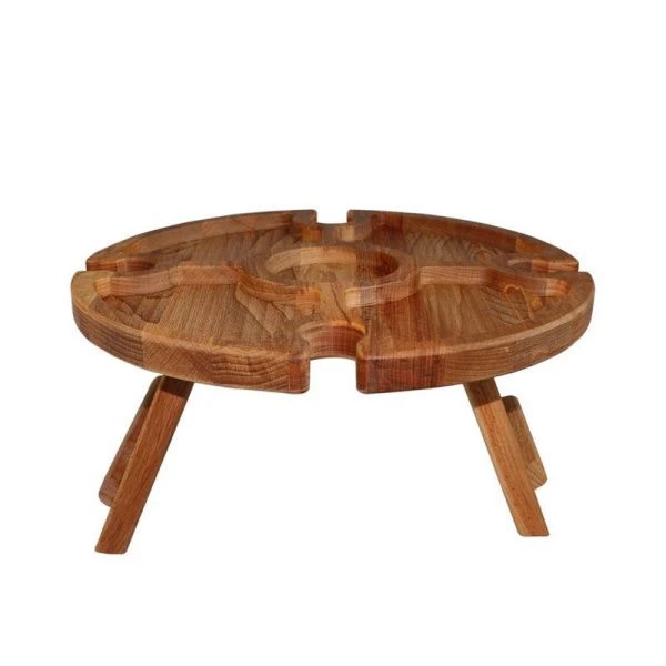 Столик складной сервировочный винный на 4 бокала d35см бук (5)