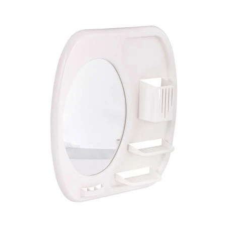 Полка для ванной 80*390*445мм пластик АКВА белый (8)