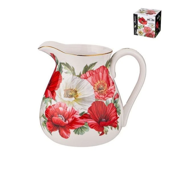 Кувшин 1,2л 15см фарфор МАКИ (18)