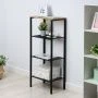 Стеллаж 4 полки 47*30*114см металл ТОРОНТО 14 каркас черный, верхняя полка ЛДСП (1)