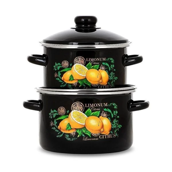 Набор кастрюль 2пр 2/3л эмаль ЦИТРУС цилиндрический (1)