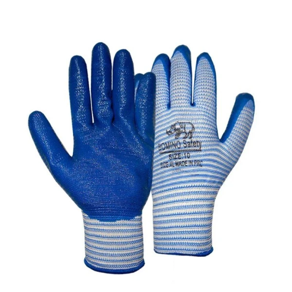 Перчатки нейлоновые с нитриловым обливом Полосатые (120/960) Перчатки нейлоновые с нитриловым обливом Полосатые (120/960)