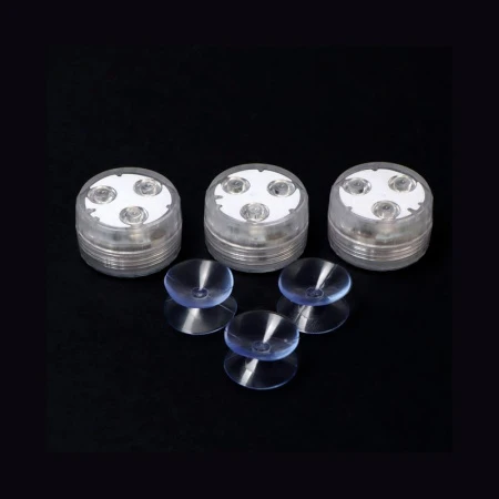 Светильник водонепроницаемый мини 3*1,9см пластик 3шт от CR2032 (в компл.), пульт, мульти свет (1)