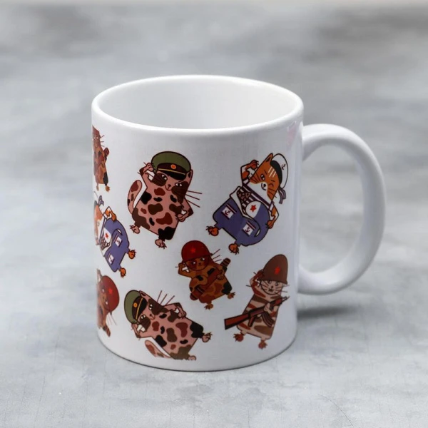 Кружка 320мл керамика С Днём защитника Отечества! коты