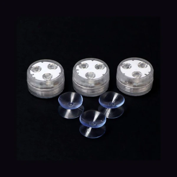 Светильник водонепроницаемый мини 3*1,9см пластик 3шт от CR2032 (в компл.), пульт, мульти свет (1)