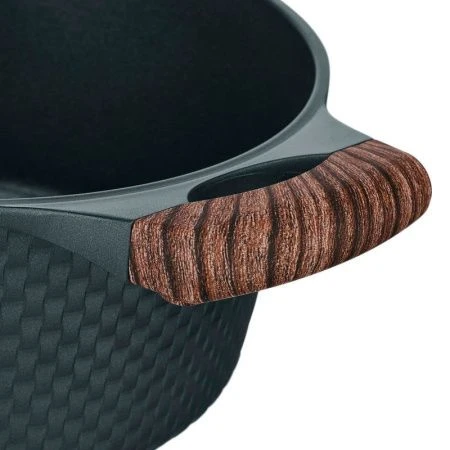 Кастрюля 4,2л h11,4см алюминий АП со стекл.крышкой с силикон.ободком 24см индукция RAN (6)