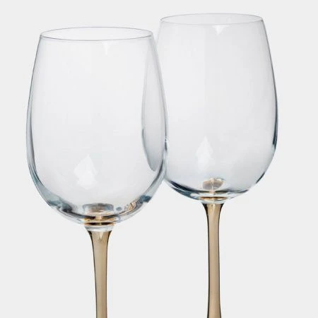 Бокалы для белого вина набор 2шт 430мл стекло Ravello золотая ножка ANLAF-EOTU06