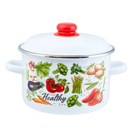 Кастрюля 3л эмаль ОВОЩИ цилиндрическая ТМ Appetite 1RD181М (6)
