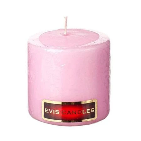 Свеча парафиновая цилиндрическая d4см h4см розовая (24)