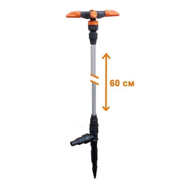 Разбрызгиватель удлиненный 4-х рожковый пластик 60см для шланга 1/2-3/4 ЖУК  (10) 5226-00