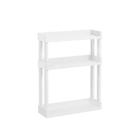 Полка прямая навесная 3 секции 395*130*515мм пластик VIKEA белый) (1)