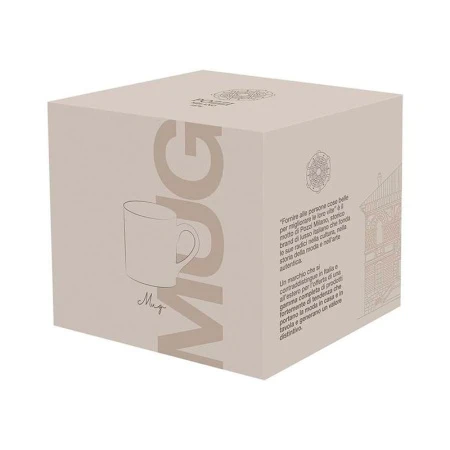 Кружка 400мл фарфор Deco бело-бежевая с золотистым кантом Круги и квадраты подар.уп. PM-0123/DECO (1