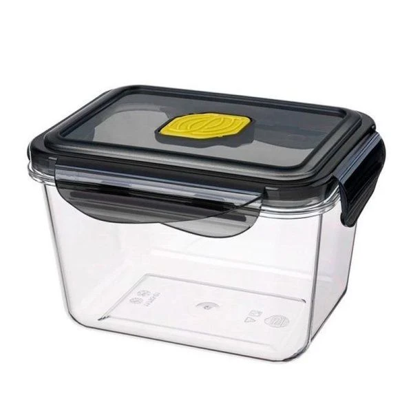 Контейнер пищевой СВЧ 700мл 140*110*90мм пластик BRILLIANT с клапаном герметичный черный (8)