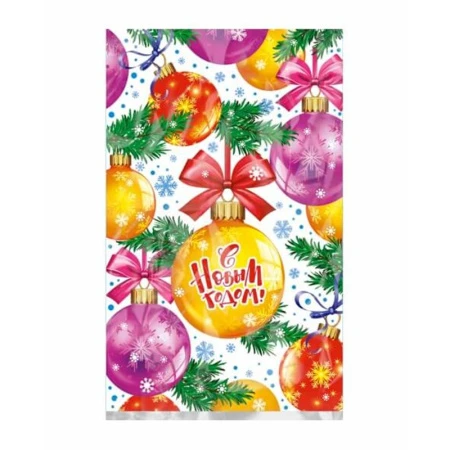 Пакет новогодний металлизированный ПП 20*35см 25мкм Карнавал (100/2000)