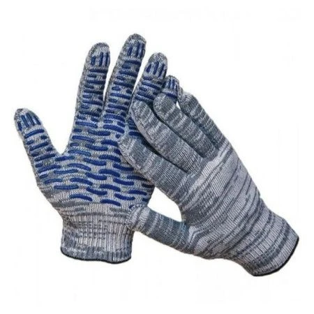 Перчатки рабочие х/б с ПВХ (6-ти ниточные, 10кл.) серые (1000)