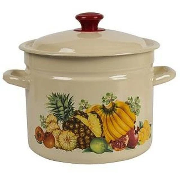 Кастрюля 7л эмаль слон.кость с рис. цилиндрическая борт 41804-192/6-У (2)