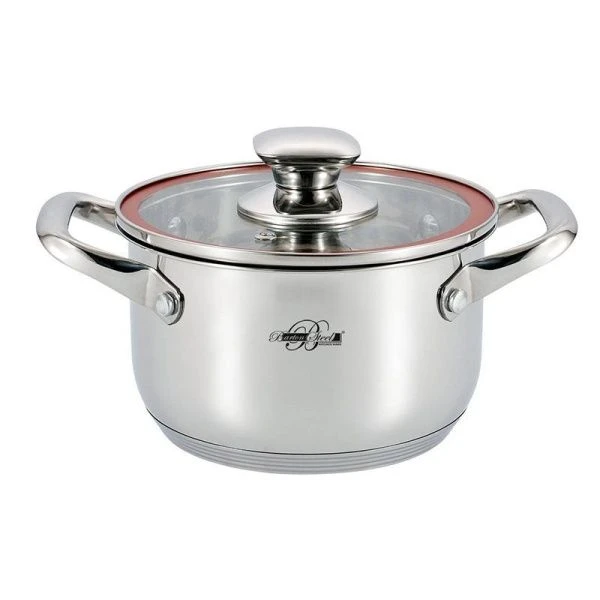 Кастрюля 4,5л нерж.сталь стекл.крышка 22см 5-ти шаговое термоаккум.дно Bohmann BS 2900-22 (6)