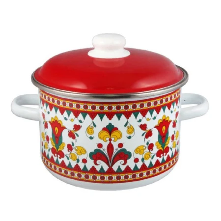 Кастрюля 2л эмаль КАРУСЕЛЬ цилиндрическая ТМ Appetite 6RD161M (8)