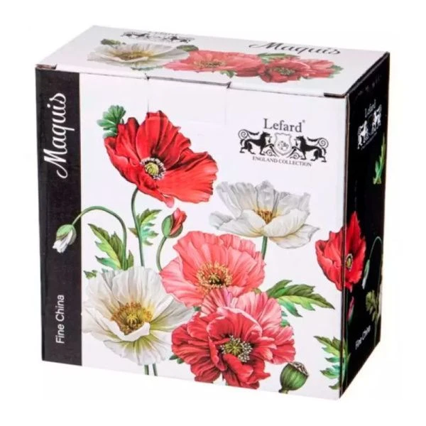 Тарелка глубокая 650мл 15*7см фарфор Маки суповая (36)