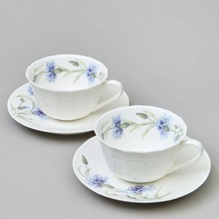 Чайный набор 4пр фарфор ВАСИЛЬКИ на 2 персоны 330мл (12)