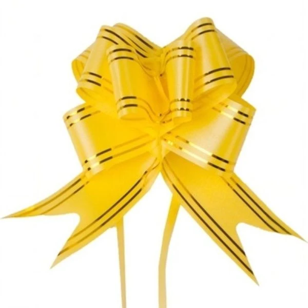 Бант-бабочка 5см желтый с золотой полосой (100)