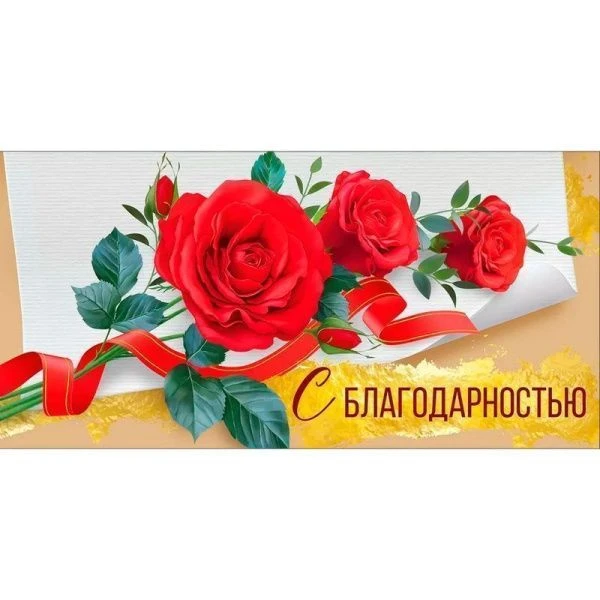 Конверт для денег 16,8*8,4см С благодарностью (10)