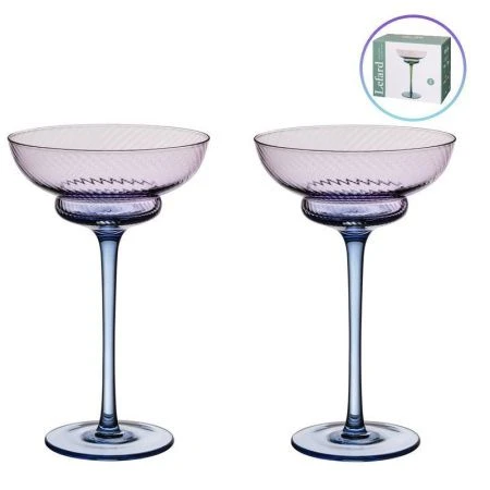 Креманки набор 2шт 220мл стекло Twist & Shine фиолетовый (8)