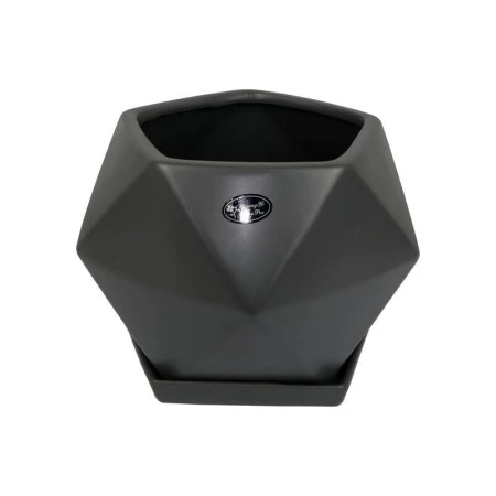 Горшок цветочный керамика 17х17х14см геометрический серый матовый JC-13815 (15)