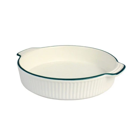 Форма для запекания фарфор 20,5*18,5*4см круглая с двумя ручками белый KP005-8,5/JC-14546 (36)