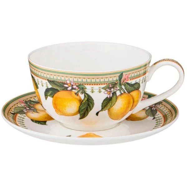 Чайный набор 4пр фарфор ЛИМОНЫ на 2 персоны 300мл (18)