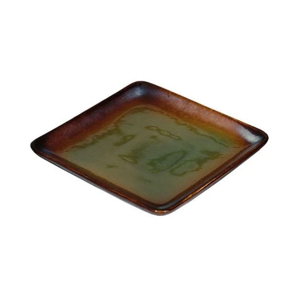 Тарелка мелкая 23,2*23,2см фарфор VERDE сине-зеленый обеденная квадрат [HL497020] (6)