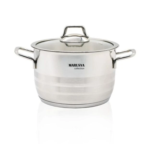 Кастрюля 1,1л нерж.сталь КЛАССИКА со стекл.крышкой 14см (6)