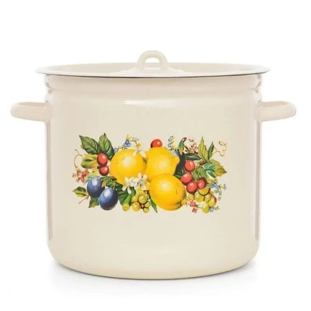 Кастрюля 9л эмаль ИЗОБИЛИЕ цилиндрическая (4)