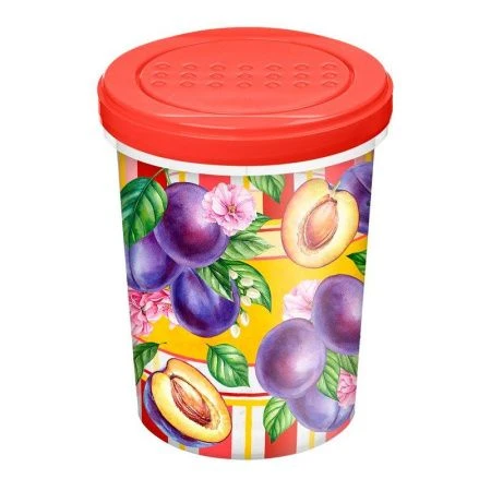 Банка для сыпучих продуктов 1л пластик Asti СИЛИЦИЯ красный (18) 223135006/04