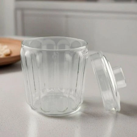 Сахарница 380мл стекло с крышкой (100)