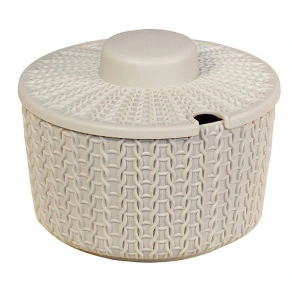 Сахарница 450мл пластик ВЯЗАНИЕ Белый ротанг (20) ВЫВОД