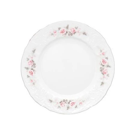 Тарелка мелкая 25см фарфор БЕРНАДОТТ Серая роза платина б/п.у. 58304S115396021