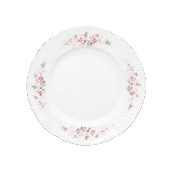 Тарелка мелкая 25см фарфор БЕРНАДОТТ Серая роза платина б/п.у. 58304S115396021