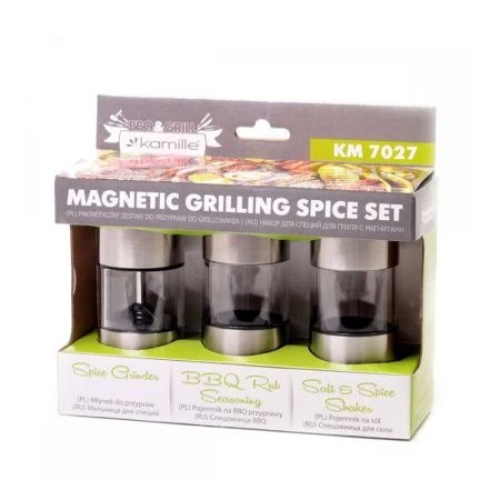 Набор для специй 3пр нерж.сталь/акрил (12)